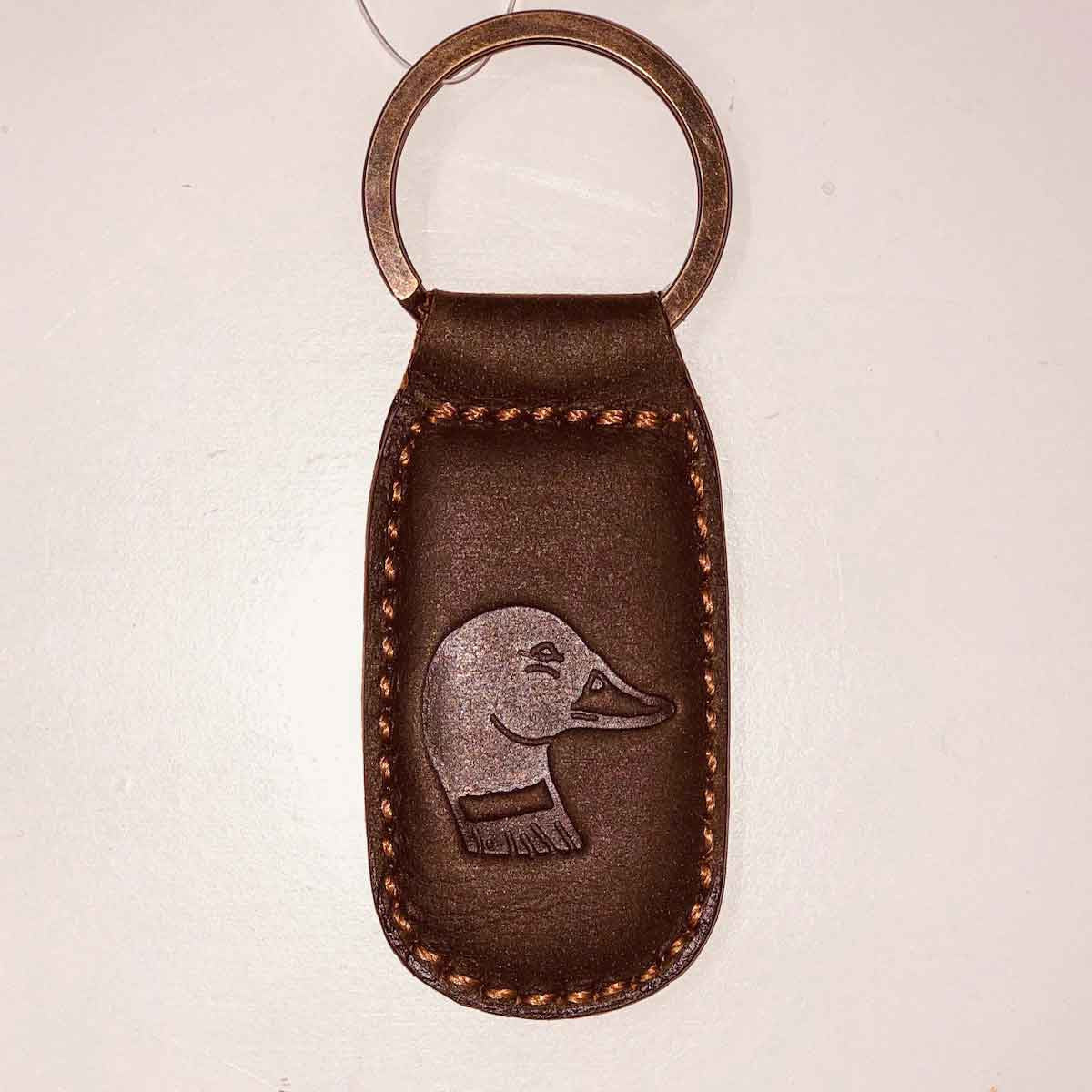 Duck Leather Embossed Keychain
