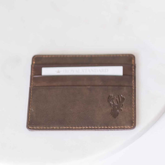 Deer Leather Embossed Slim Wallet