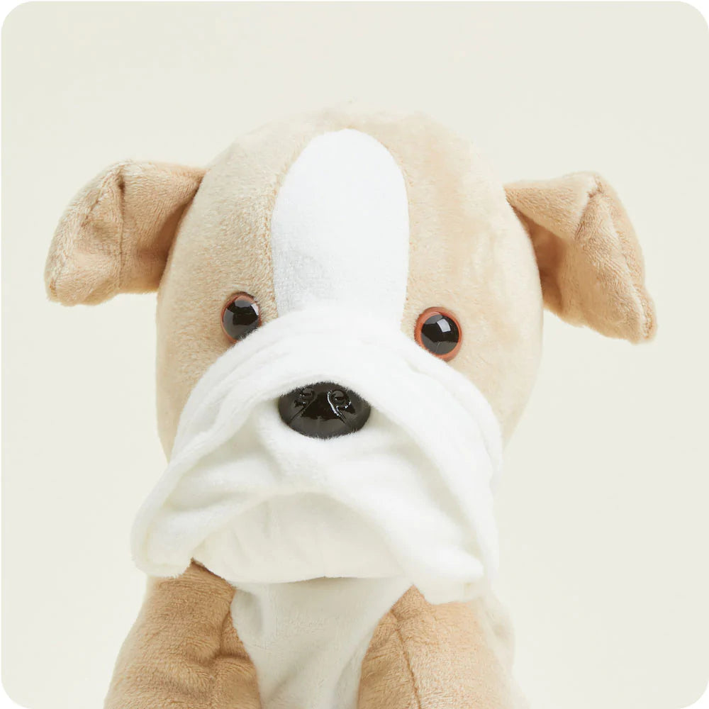 Simply Warm Bull Dog Warmies in a Microwave Soothes, Warms and Comforts
