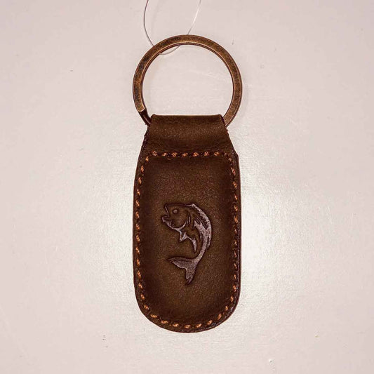 Fish Leather Embossed Keychain - Ascension Golf Carts, LLC