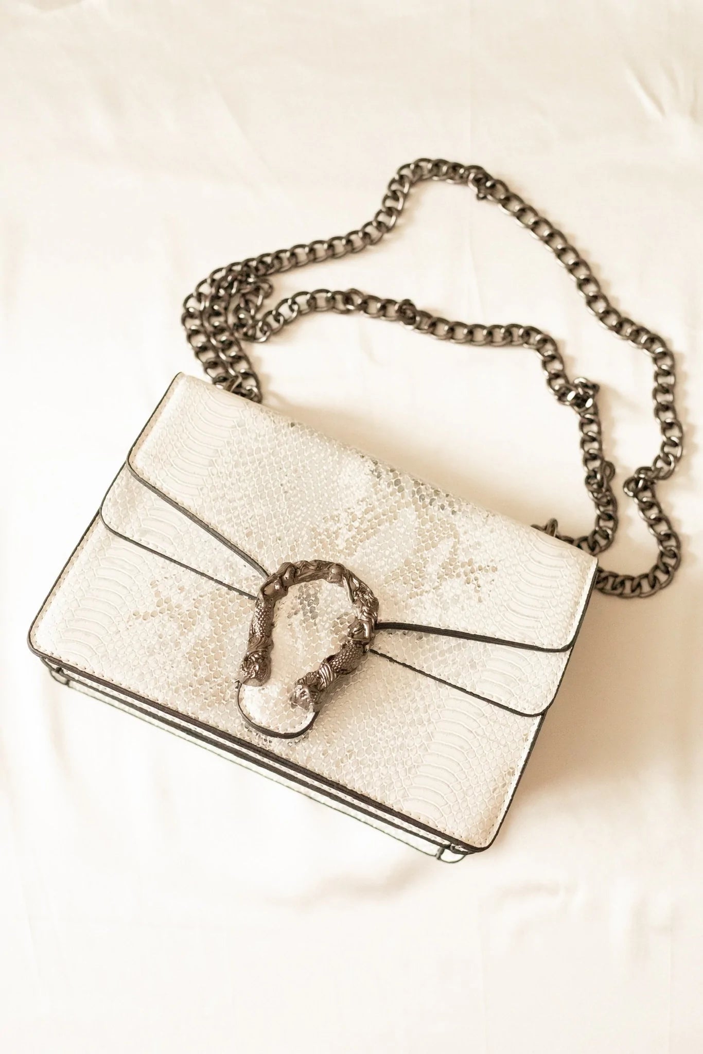 White Snakeskin Fashion Bag - Ascension Golf Carts, LLC