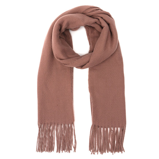 Pink Britts Knits Common Good Fringe Scarf